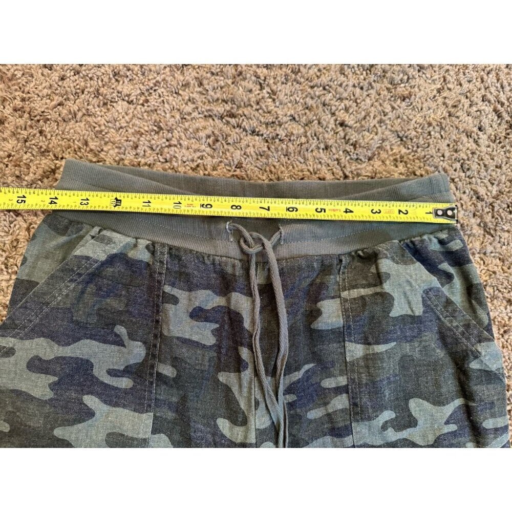 Womens Camo Jogger Pants Crop Ankle Linen Blend Casual Beach Travel Outdoor SM - Picture 7 of 8